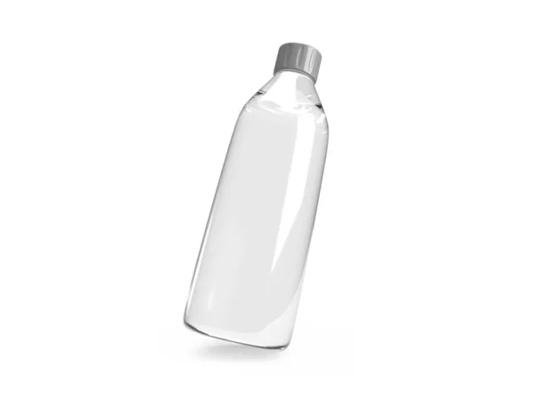 Transparente Wasserflasche Illustration Mockup Szene Auf Isoliertem Hintergrund — Stockfoto