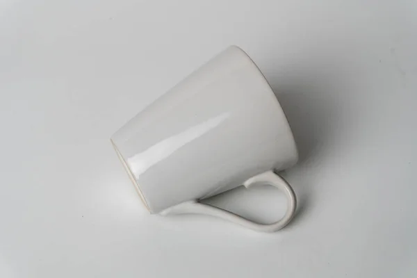Λευκή Κούπα Λευκό Φόντο Studio — Φωτογραφία Αρχείου