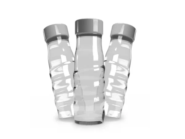 Botella Cristal Transparente Ketchup Ilustración Escena Burlona Sobre Fondo Aislado — Foto de Stock