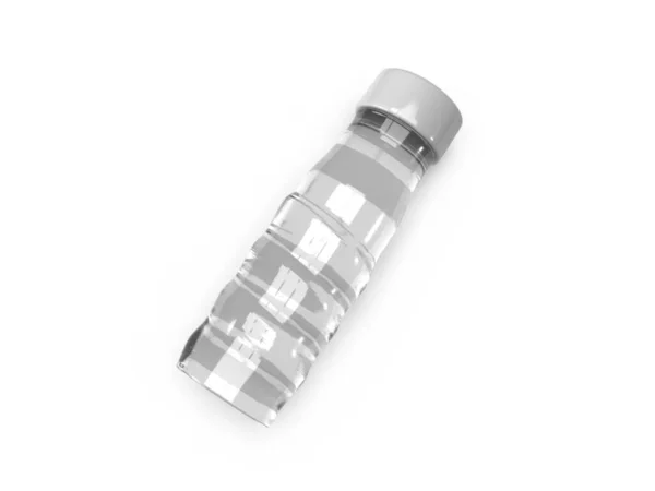 Botella Cristal Transparente Ketchup Ilustración Escena Burlona Sobre Fondo Aislado —  Fotos de Stock