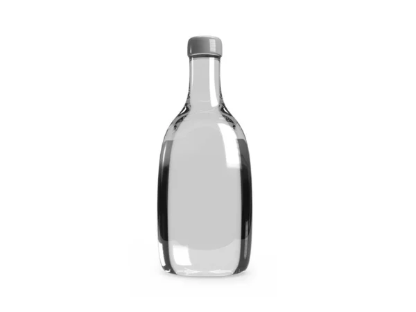 孤立背景下的曲线玻璃瓶3D图解模拟场景 — 图库照片
