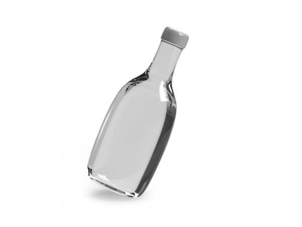 Вигнута Скляна Пляшка Ілюстрація Макет Сцени Ізольованому Тлі — стокове фото