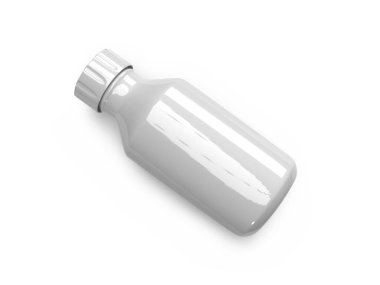 Beyaz Plastik İlaç Şişesi 3B Görüntü İzole Arkaplan Sahnesi