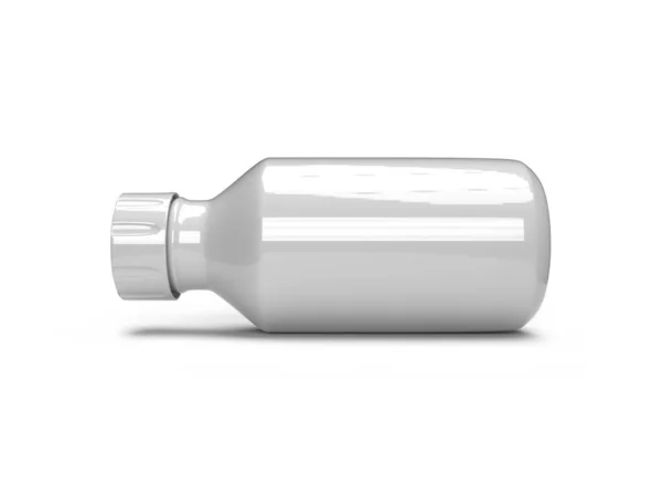 White Plastic Medicine Bottle Illustration Mockup Scene Isolated Background — Stock Photo, Image