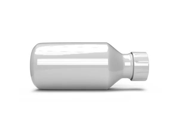 White Plastic Medicine Bottle Illustration Mockup Scene Isolated Background — 스톡 사진