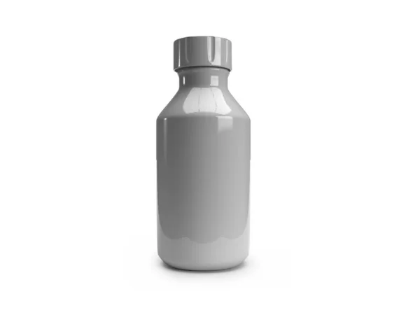 Λευκό Πλαστικό Μπουκάλι Ιατρικής Εικονογράφηση Mockup Σκηνή Απομονωμένο Φόντο — Φωτογραφία Αρχείου