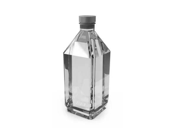 Transparente Glasflasche Illustration Mockup Szene Auf Isoliertem Hintergrund — Stockfoto