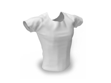 Tshirt 3 Boyutlu Görüntü İzole Beyaz Arkaplan Sahnesi