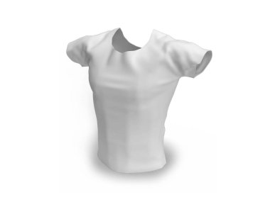 Tshirt 3 Boyutlu Görüntü İzole Beyaz Arkaplan Sahnesi
