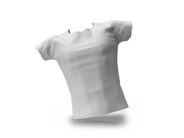 隔離された白い背景のTシャツ3Dイラストのモックアップシーン — ストック写真