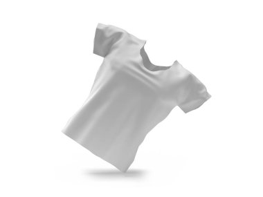 Gerçekçi U-Neck tişörtü 3D Görüntü İzole Arkaplan Sahnesi