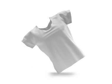 Gerçekçi U-Neck tişörtü 3D Görüntü İzole Arkaplan Sahnesi