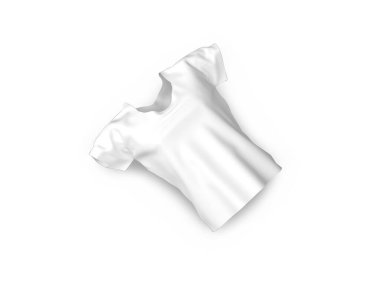 Gerçekçi U-Neck tişörtü 3D Görüntü İzole Arkaplan Sahnesi