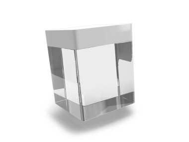 Kare Cam Kavanoz 3D Görüntü İzole Arkaplan Sahnesi