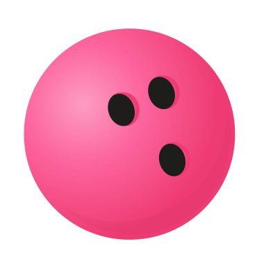 Bowling topu - modern düz tasarım tarzı tek izole görüntü. Spor eğlencesi için pembe aksesuarların detaylı çizimi. Takım oyunu, yerel şampiyonluk ve tüm aile için hobi.