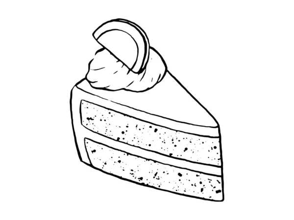 Torta Vettoriale Illustrazione Mano Disegno Scarabocchi — Vettoriale Stock