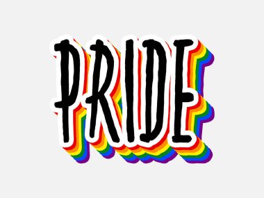 Beyaz arka planda LGBT gurur sanatı. Poster, sosyal ağ, afiş, kartlar için şablon. Poster için gurur duydum. LGBTQ aşk sembolü arka planı. Tasarım kavramı.