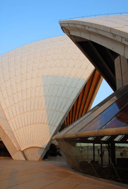 Sydney, New South Wales, Avustralya: Öğleden sonra Sydney Opera Binası 'nın mimari detayları. Sydney Opera Binası.