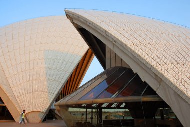 Sydney, New South Wales, Avustralya: Öğleden sonra Sydney Opera Binası 'nın mimari detayları. Sydney Opera Binası.