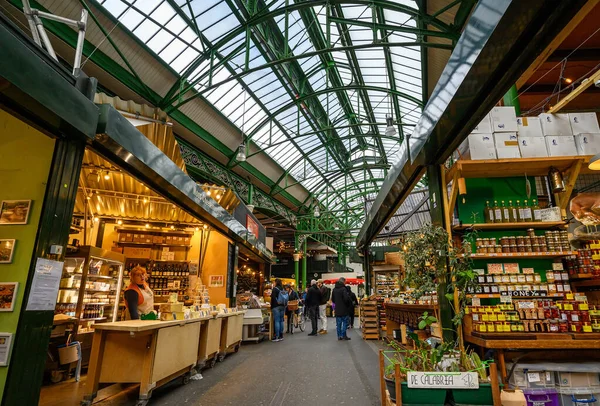 London Inggris Stalls Borough Market Dalam Bahasa Inggris Pasar Makanan — Stok Foto