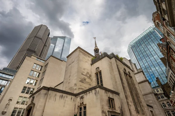 Londyn Wielka Brytania Holenderski Kościół Położony Austin Friars Londynie Patrząc — Zdjęcie stockowe