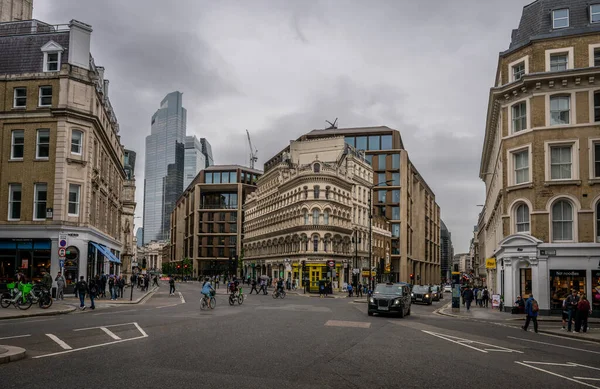 London Großbritannien Die Kreuzung Von Cannon Street Und Queen Victoria — Stockfoto