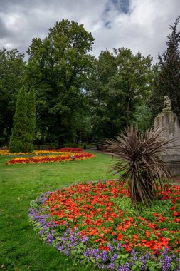 St John 's Wood, Londra, İngiltere: St John' s Wood Church Gardens, Londra 'da halka açık bir park. Çiçek ve ağaç manzarası.