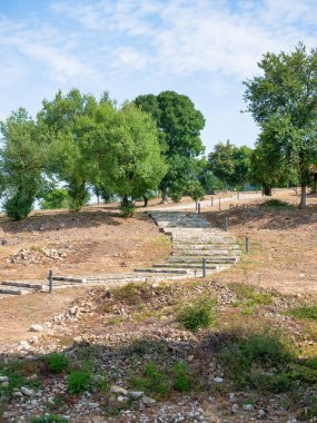 Landscape view with cobble stone alleys from Trapezitsa Fortress in Veliko Tarnovo, Bulgaria.