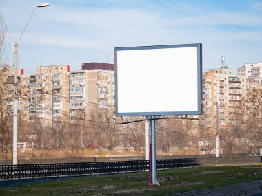 Street billboard mock up in Bucharest, Romania. clipart