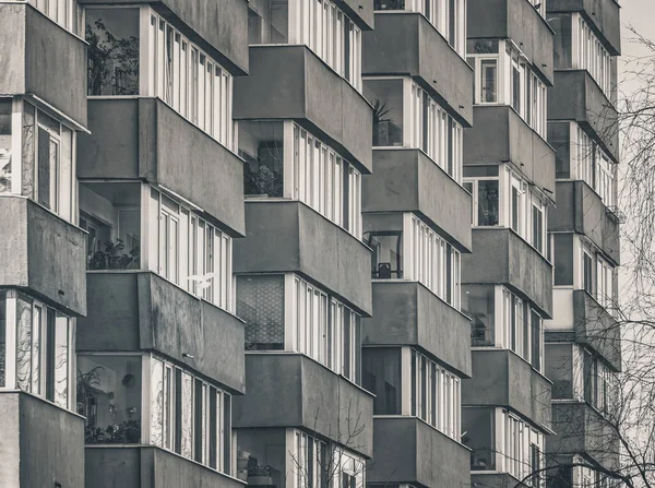 New Reconditioned Old Communist Apartment Building Ugly Traditional Communist Housing — Stock fotografie