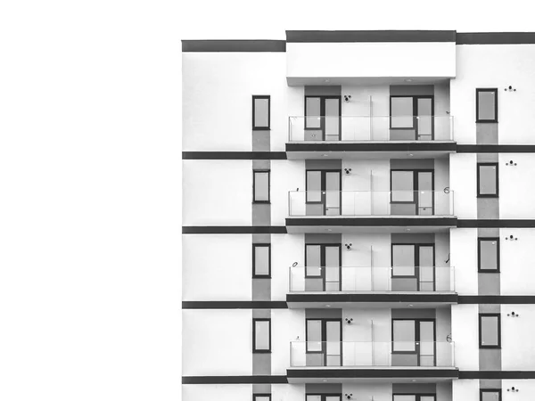 Detail Mit Balkon Eines Mehrfamilienhauses Abstraktes Minimalistisches Bild — Stockfoto
