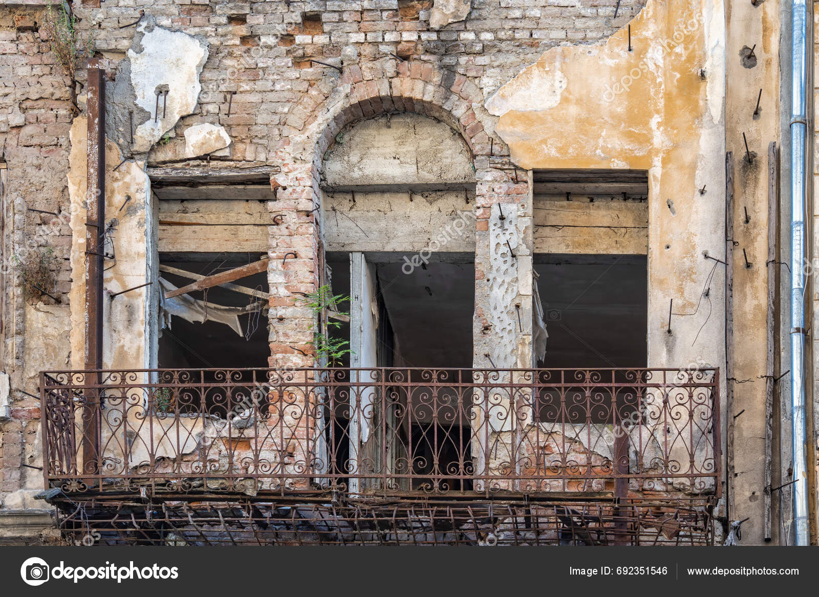 Detail Old Worn Out Building Old Vintage Architecture Historic Old