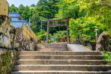 Daimon-zaka cobblestone staircase slope . Short walk on the Kumano Kodo pilgrimage route. clipart