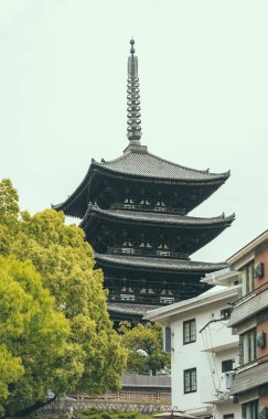 Japonya, Nara 'daki Kofukuji Budist Tapınağı' ndaki Beş Hikaye Pagoda..