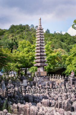  Carved stones memorial statues at Adashino Nenbutsuji Temple, in Arashiyama clipart