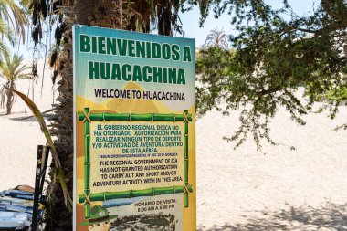 Ica, Peru - 12 Mart 2025 Huacachina 'ya hoş geldiniz..