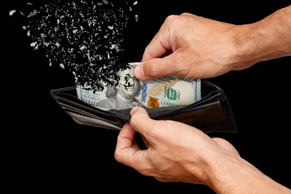 Dolar banknotlarının enflasyonu yok oluyor. Elinde 100 dolarlık banknot tutan adam ya havaya karışıyor ya da hiçbir şey..