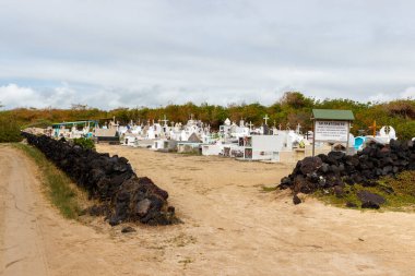 Small cemetery near beach at Isabela island, Galapagos, Ecuador. clipart