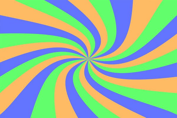 Sunburst line in style of 70s. Classic Vintage Retro Rays in colorful tones Background.