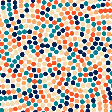 Dairesel phyllotaxis şeklindeki Retro renkli noktalar girdap oluşturuyor. Soyut geometrik desen tasarımı girdap hareketi yaratır ve optik illüzyon efektini yakalar.