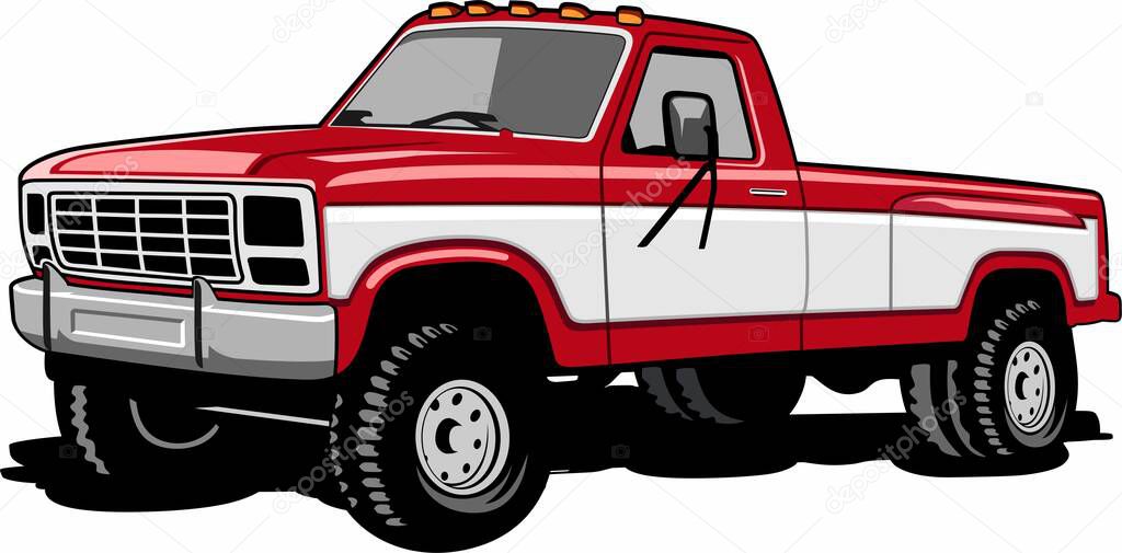 Pick up truck logo design vector