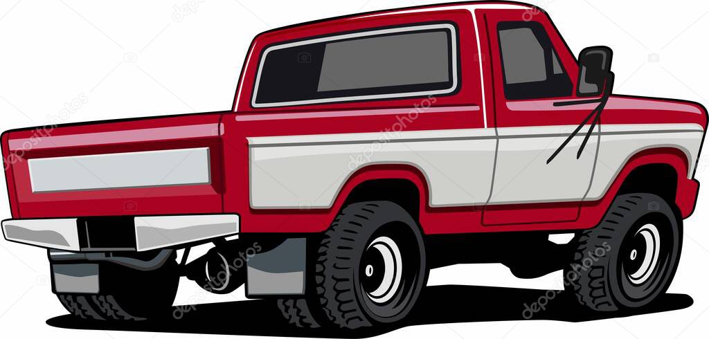 Pick up truck logo design vector