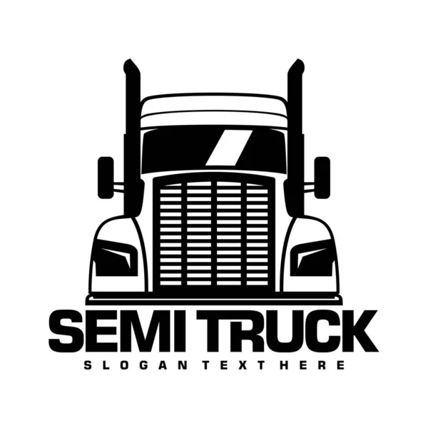 Semi Caminhão Ilustração Logotipo Design Vetor —  Vetores de Stock