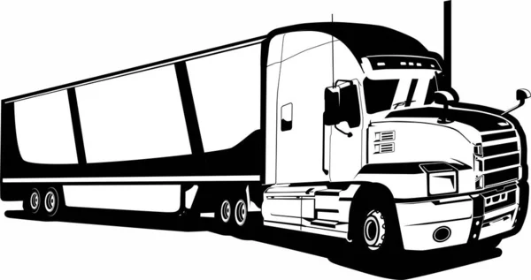 Semi Truck Illustration Design Vector — Stock Vector