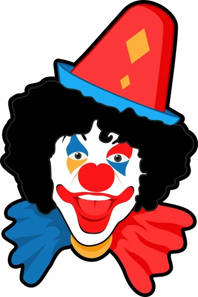Clown Testa Illustrazione Disegno Vettore — Vettoriale Stock
