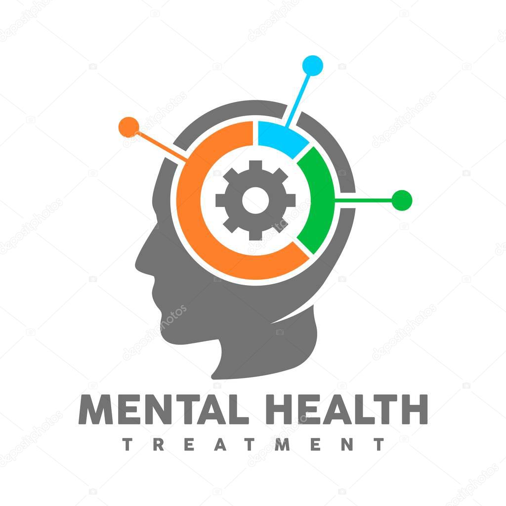 Mental health treatment logo design vector