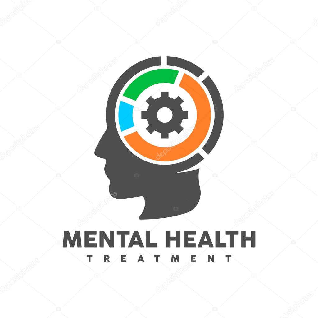 Mental health treatment logo design vector