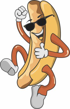 hot dog maskot tasarımı vektör sanatı