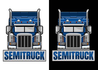 yarı kamyon logo tasarım vektörü