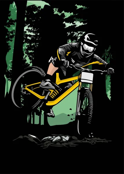 Mountain Bike Design Logo Symbol Vector — Vetor de Stock